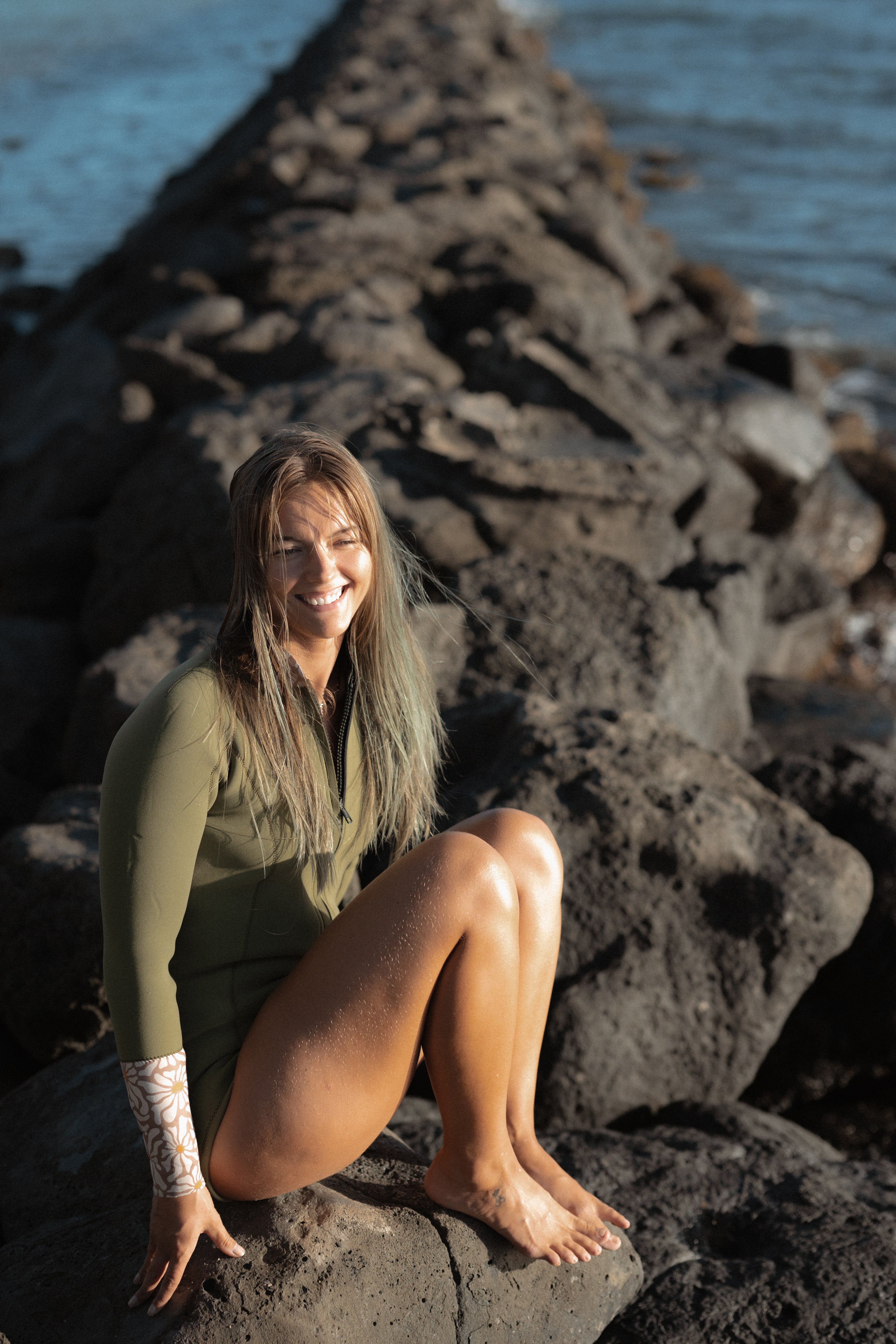 Women / Front Zip Long Sleeve Springsuits / 2mm / 3mm / Olive * Jasmine