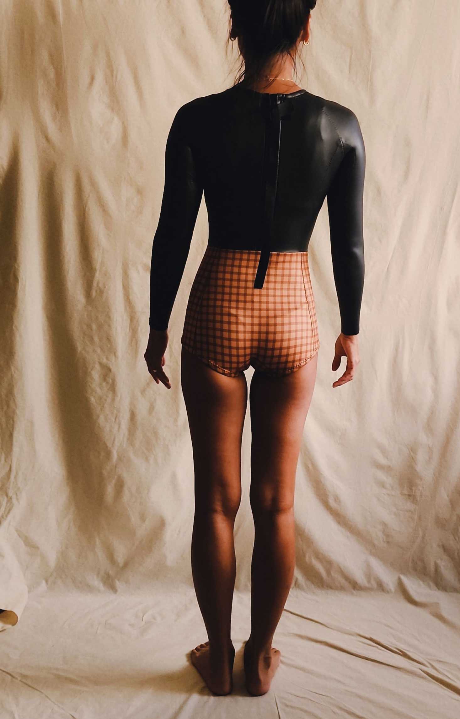 Women / Collarless Long Sleeve Springsuits / 2mm/ 3mm/ Rubber* Gingham check