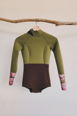 Women / Back Zip Long Sleeve Springsuits / 2mm/ 3mm/ Brown* Olive * Tuberose