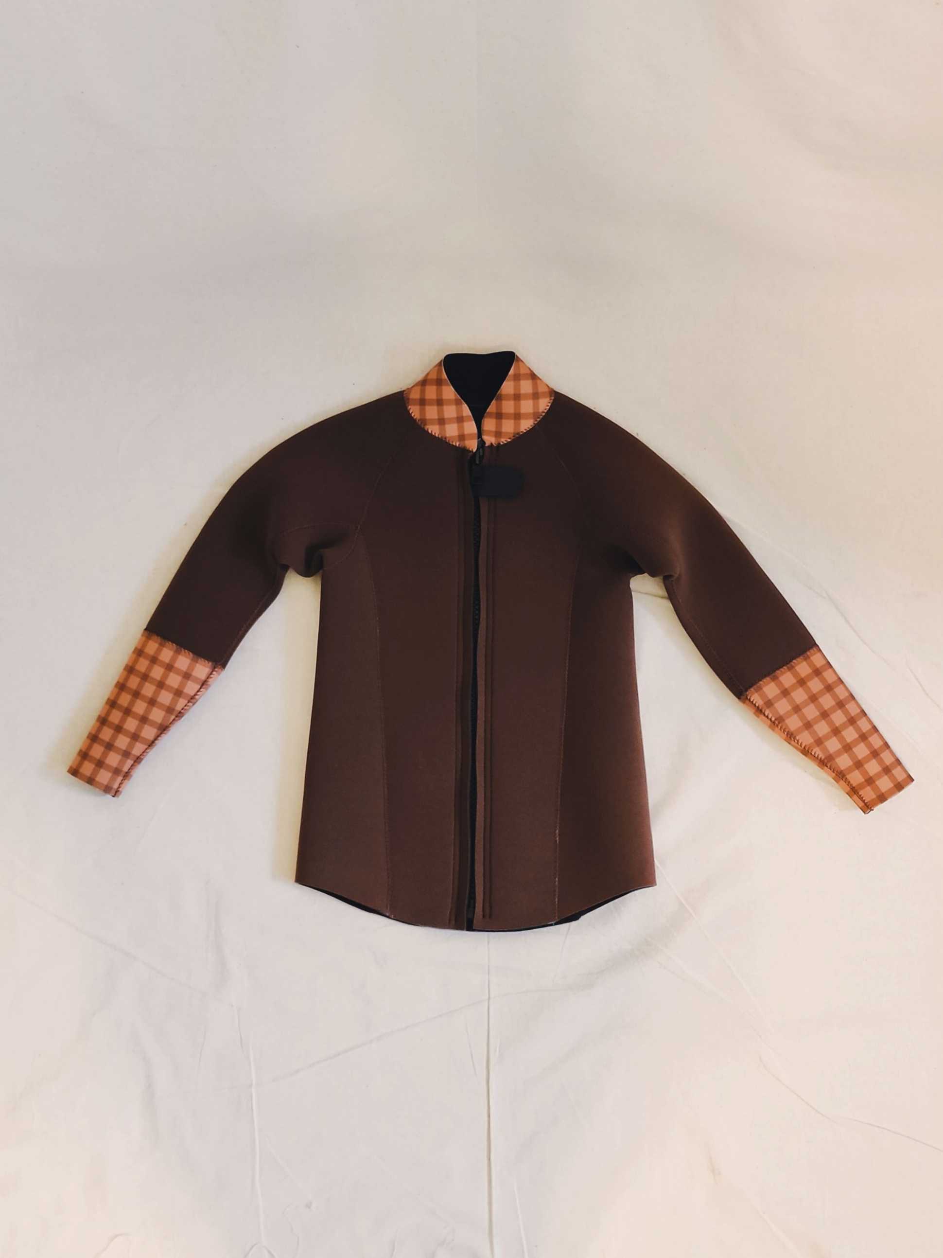 Girls / Long Jacket / 2mm / 3mm / Brown*Gingham check