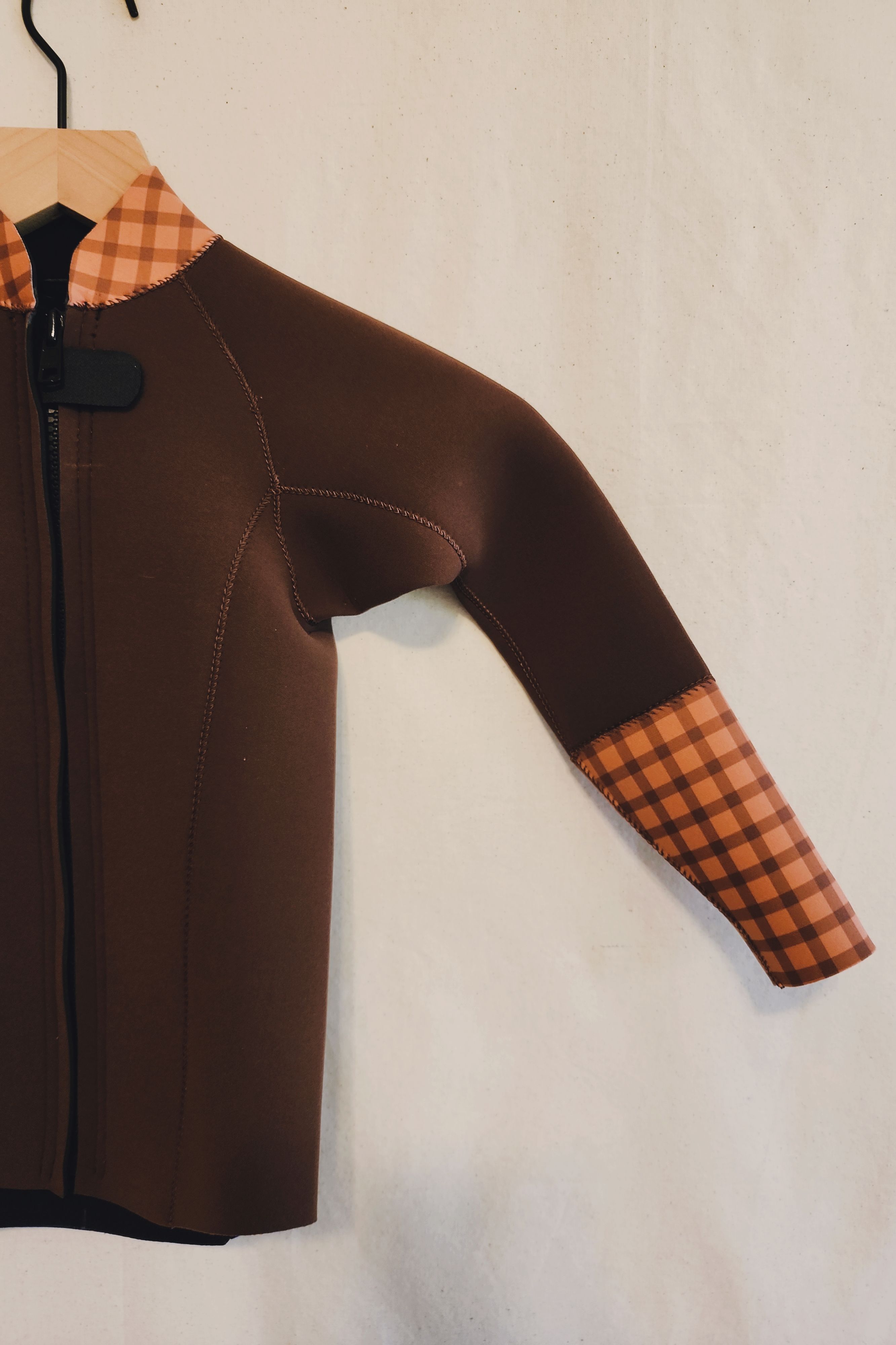 Girls / Long Jacket / 2mm / 3mm / Brown*Gingham check