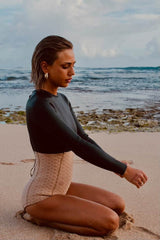 Women / Collarless Long Sleeve Springsuits / 2mm / Rubber* Beige