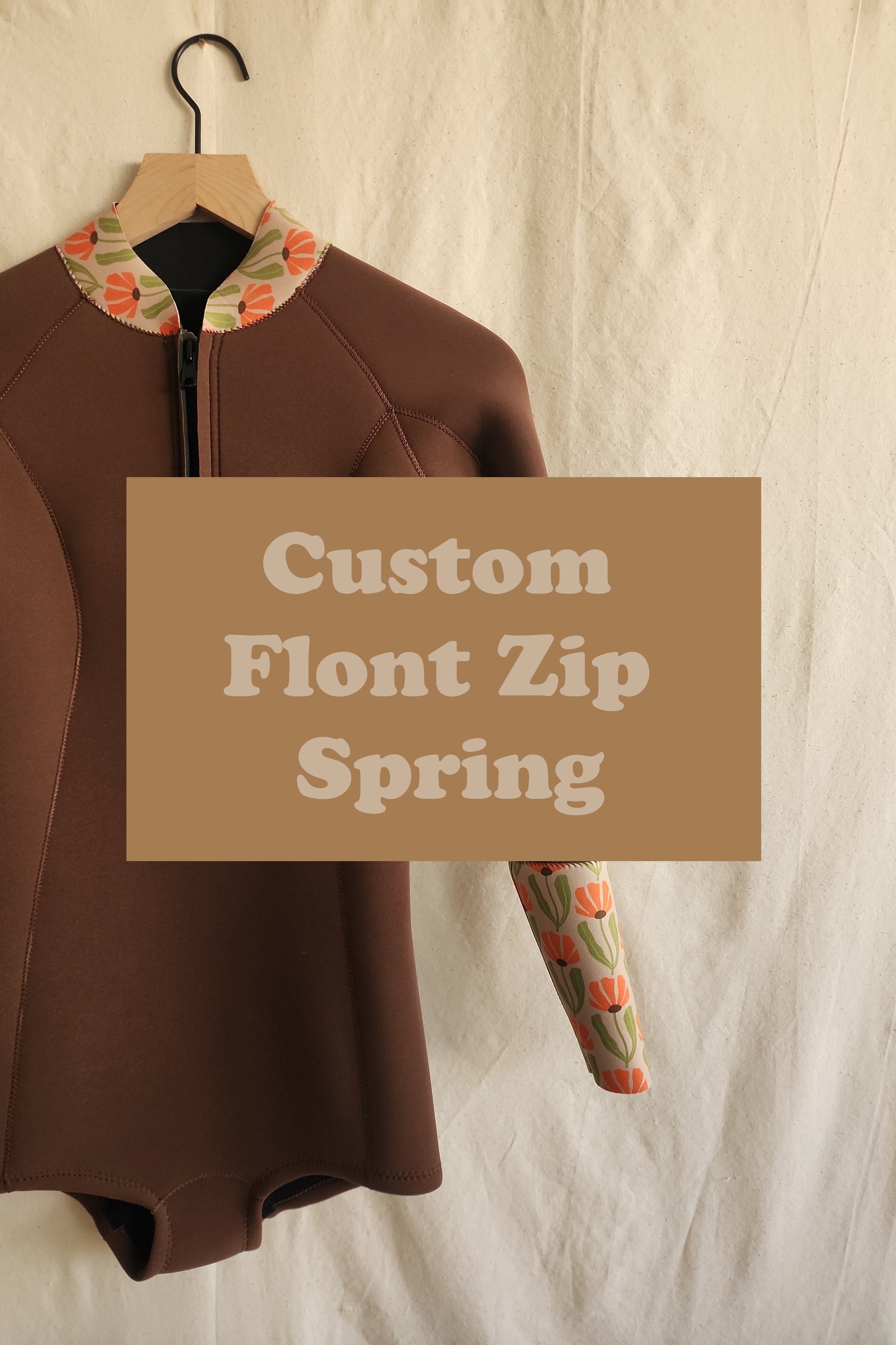 Custom -  Women / Front Zip Long Sleeve Springsuits / 2mm / Brown